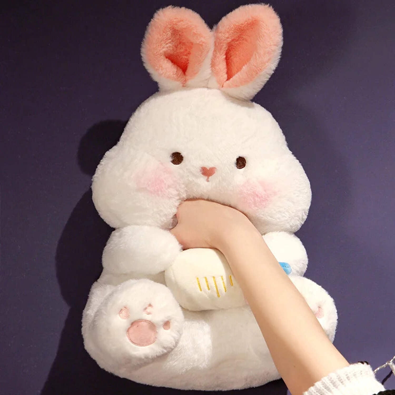 Kawaii Rabbit Plush Toy Stuffed Animal Bunny Rabbit Holds the Bottle ...