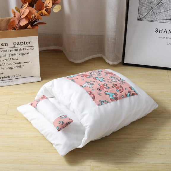 Cat Sleeping Bag Removable Warm Cat Beds Winter Deep Sleep Pet Dog Bed House Cats Nest Cushion with Pillow Cat Supplies