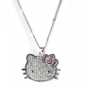 AOGER Kawaii Sanliou Cartoon Hello Kitty Couple Necklace Anime KTM Girl Decoration with Collar Chain Girlfriend Jewelry Holiday Gift