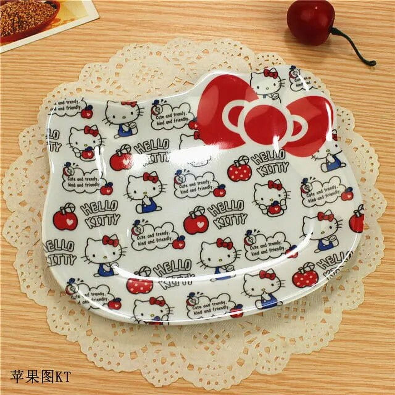 Kawaii Sanrio Anime Hello Kitty Dinner Plate Ceramic Tableware Cartoon
