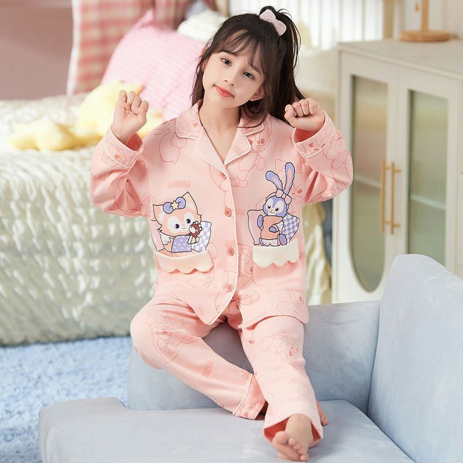  CattyGirl Big Girl Pajama Set Comfy Pjs Cute Sleepwear 2 Pieces  Casua Summer Loungewear Shorts Pink: Clothing, Shoes & Jewelry