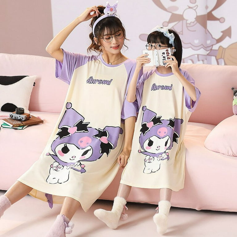 Kawaii Sanrio Anime Kuromi Kids Pajamas Dress Cartoon Cinnamoroll