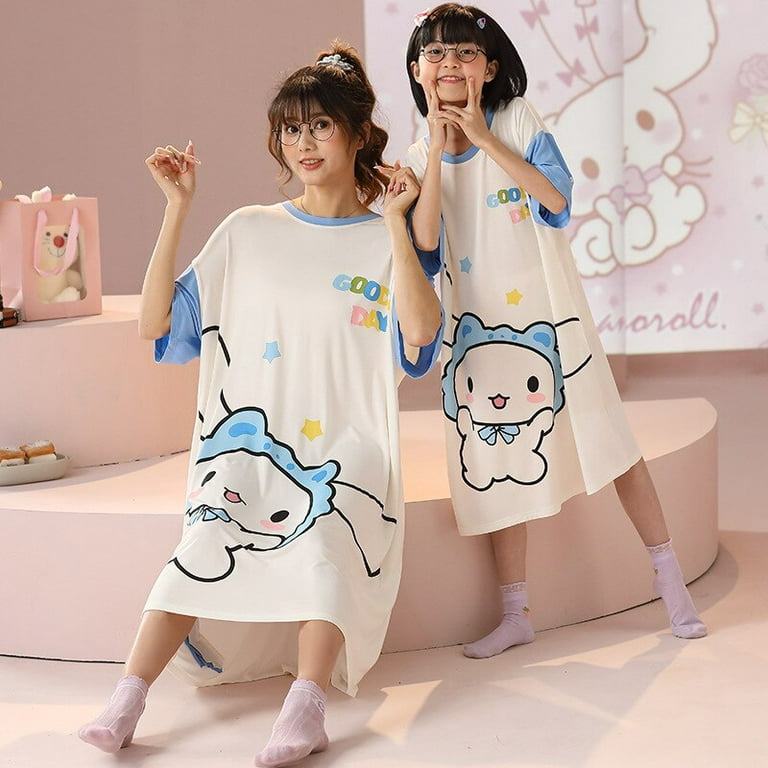 Sanrio Cartoon Kuromi Pajamas Kawaii Anime Cinnamoroll Kids