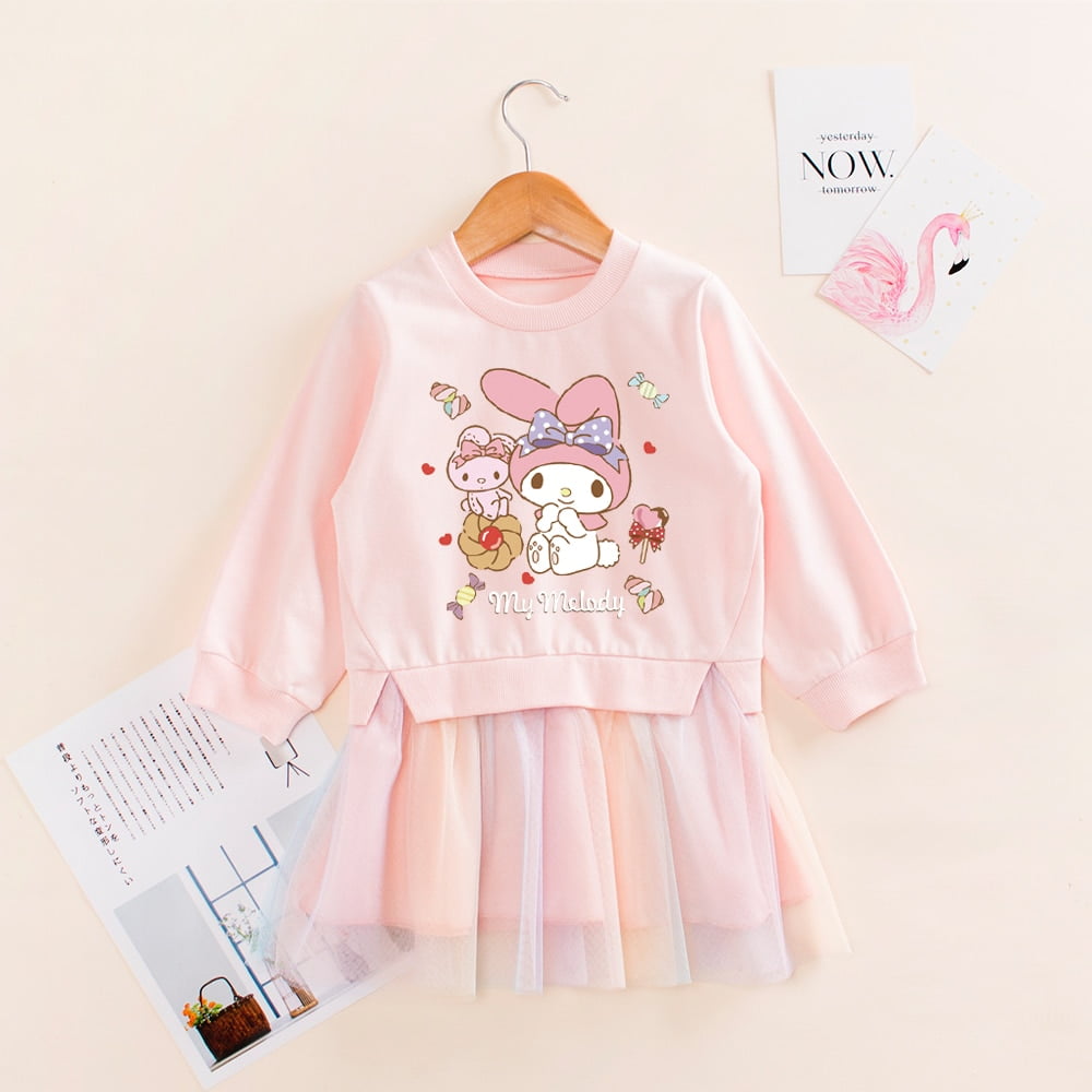 Kawaii Sanrio Anime My Melody Kuromi Girl Princess Vintage Dress Kid Clothes  Wedding Party Birthday Dress Children Birthday Gift - Walmart Business  Supplies