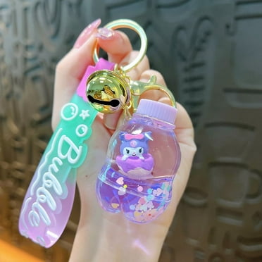 Kawaii Sanrio Anime My Melody Kuromi Liquid Quicksand Keychain Charm Cute Cartoon Hello Kitty Backpack Accessory Gifts