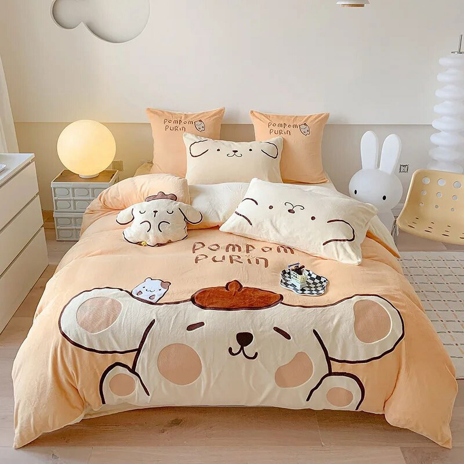 Kawaii Sanrio Bedding Set Cinnamoroll Hello Kittys Kuromi Cute Anime