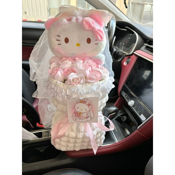 Kawaii Sanrio Bouquet Hello Kitty Cat Plush Dolls Rose Soap Flowers Bouquet Christmas Valentine's Day Birthday Graduation Gifts