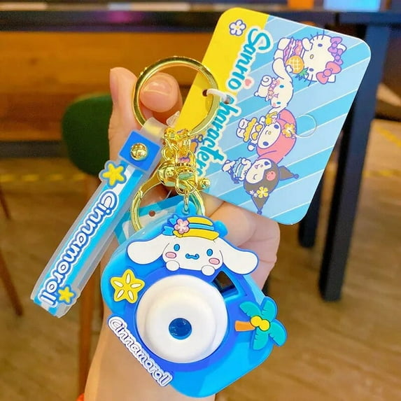 Kawaii Sanrio Camera Pendant Keychain Kuromi Car Keyring Mobile Phone Bag My Melody Cinnamoroll Hanging Jewelry Girsfriends Gift