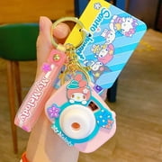 Kawaii Sanrio Camera Pendant Keychain Kuromi Car Keyring Mobile Phone Bag My Melody Cinnamoroll Hanging Jewelry Girsfriends Gift
