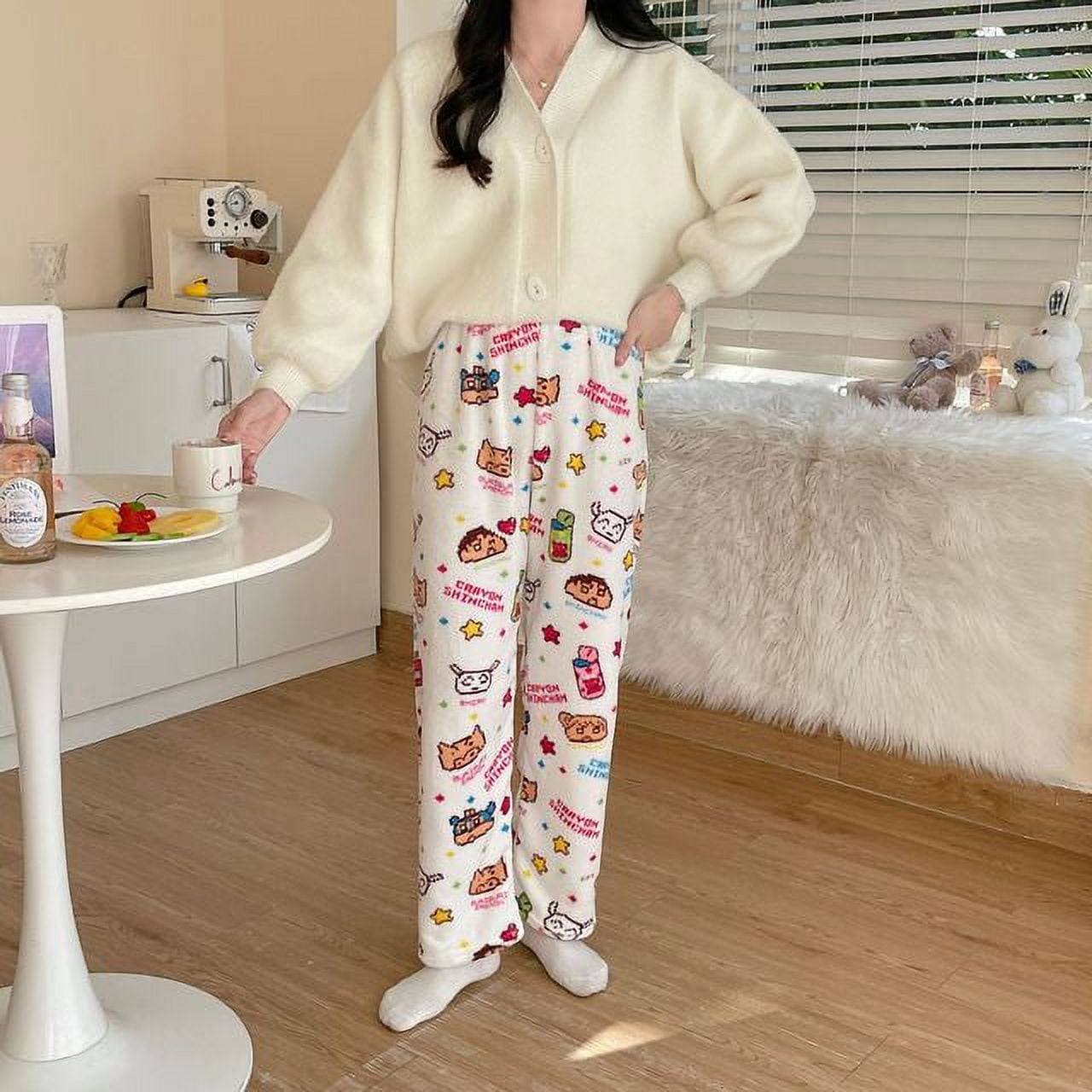 Kawaii Sanrio Cartoon Anime Pajama Pants Hello Kitty Kuromi Plush