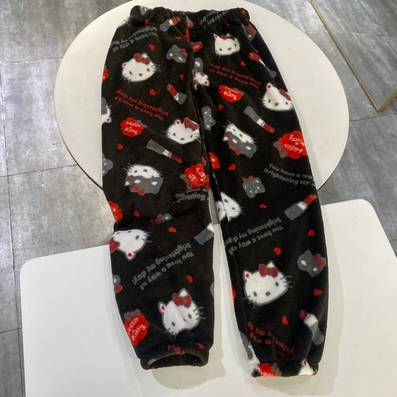 Kawaii Sanrio Cartoon Anime Pajama Pants Hello Kitty Kuromi Plush