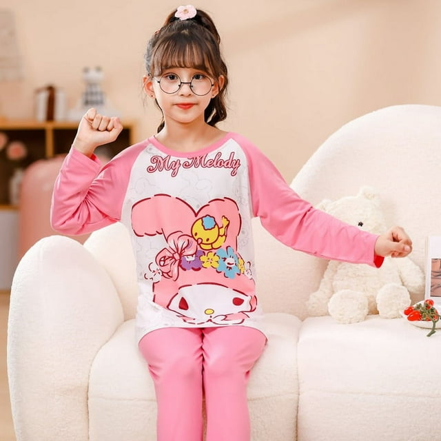 Kawaii Sanrio Cartoon Kuromi Mymelody Cinnamoroll Pachacco Cute Pajamas