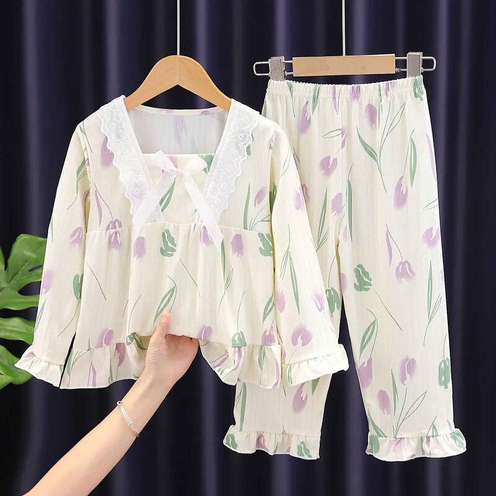 Kawaii Sanrio Children Kuromi Pajamas Set Anime Hello Kitty Melody