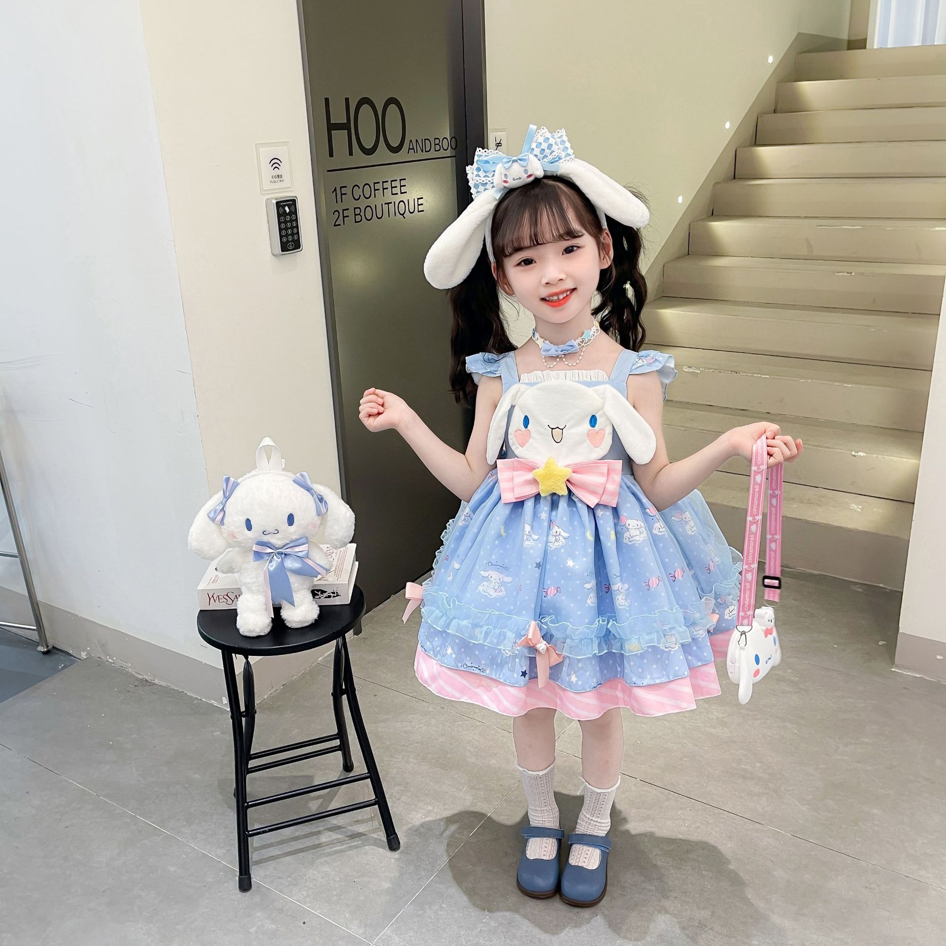 Kawaii Sanrio Cinnamoroll My Melody Kids Girl Cosplay Dress Cute Lolita 