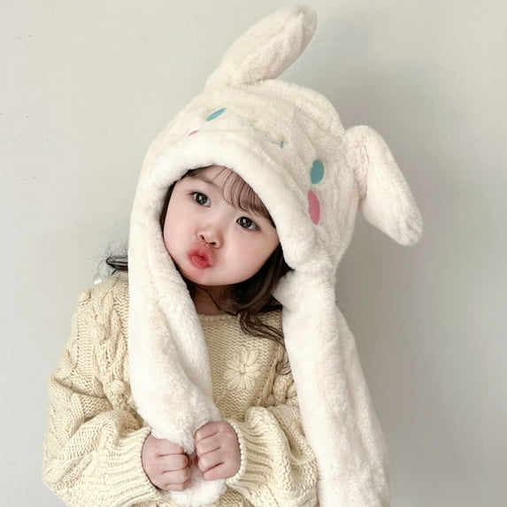 Kawaii Sanrio Cinnamoroll Plush Hat Ears Move Cap Cute Sweet Student Winter Warm Hat Girls Birthday Gift Toy