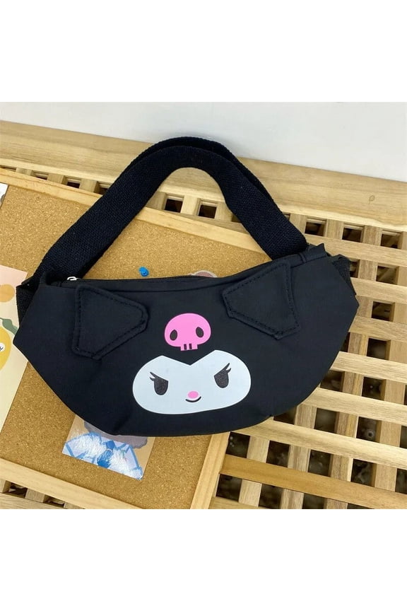 Kawaii Sanrio Crossbody Cinnamoroll Chest Bag Anime Kuromi Messenger Bag My Melody Waist Pack Mobile Phone Bag Purses Women Gift