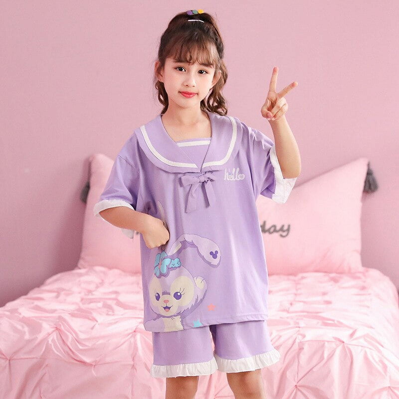 Kawaii Sanrio Hello Kitty Cinnamoroll Children's Cotton Pajamas Anime