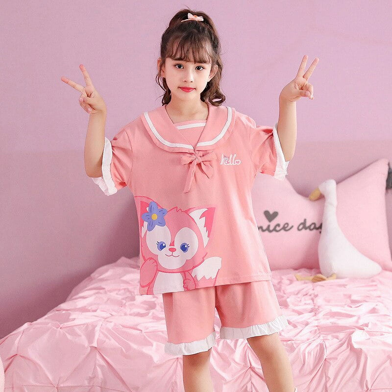 Kawaii Sanrio Hello Kitty Cinnamoroll Children's Cotton Pajamas Anime