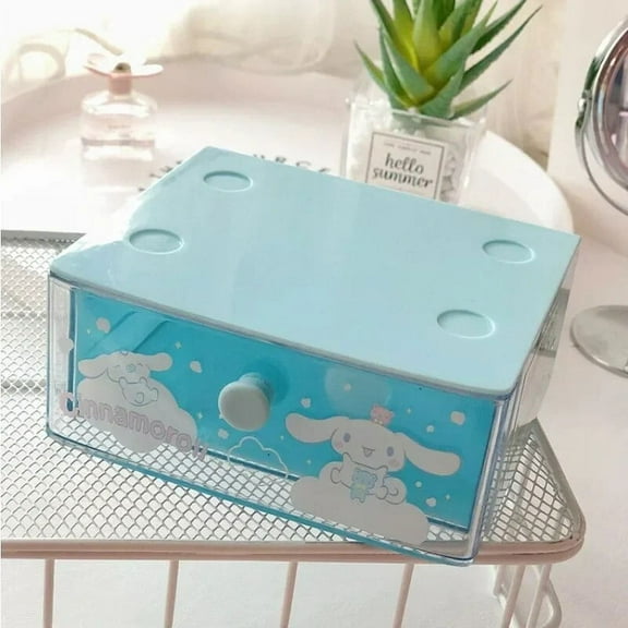 Kawaii Sanrio Hello Kitty Desktop Jewelry Box Pompompurin Kuromi Cinnamoroll Drawer Box Organizer Drawer Cute Classification Box