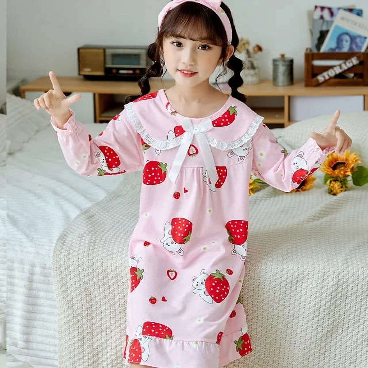 Kawaii Sanrio Hello Kitty Girl Nightgown Anime Cartoon Kuromi