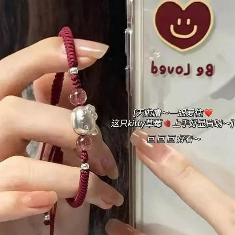Hello Kitty Fashion Simple Cat Diamond Beads Hand-Woven Couple