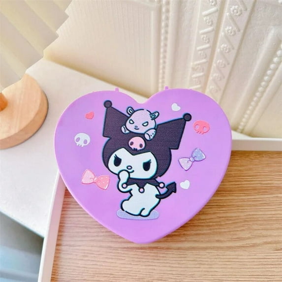 Kawaii Sanrio Hello Kitty Jewelry Box Kuromi Cinnamoroll My Melody Double Layer Storage Box Anime Y2K Girls Jewelry Case Mirror