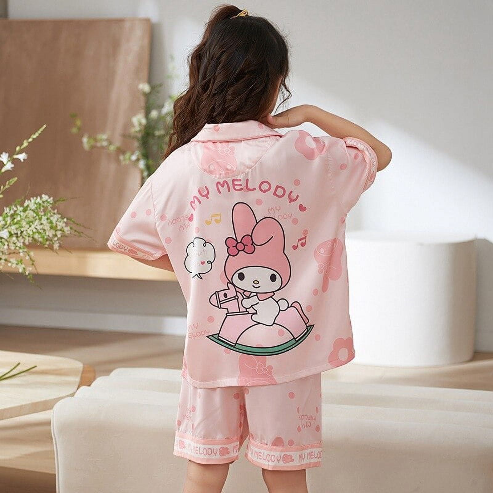 Kawaii Sanrio Hello Kitty Kuromi Cinnamoroll Children Ice Silk