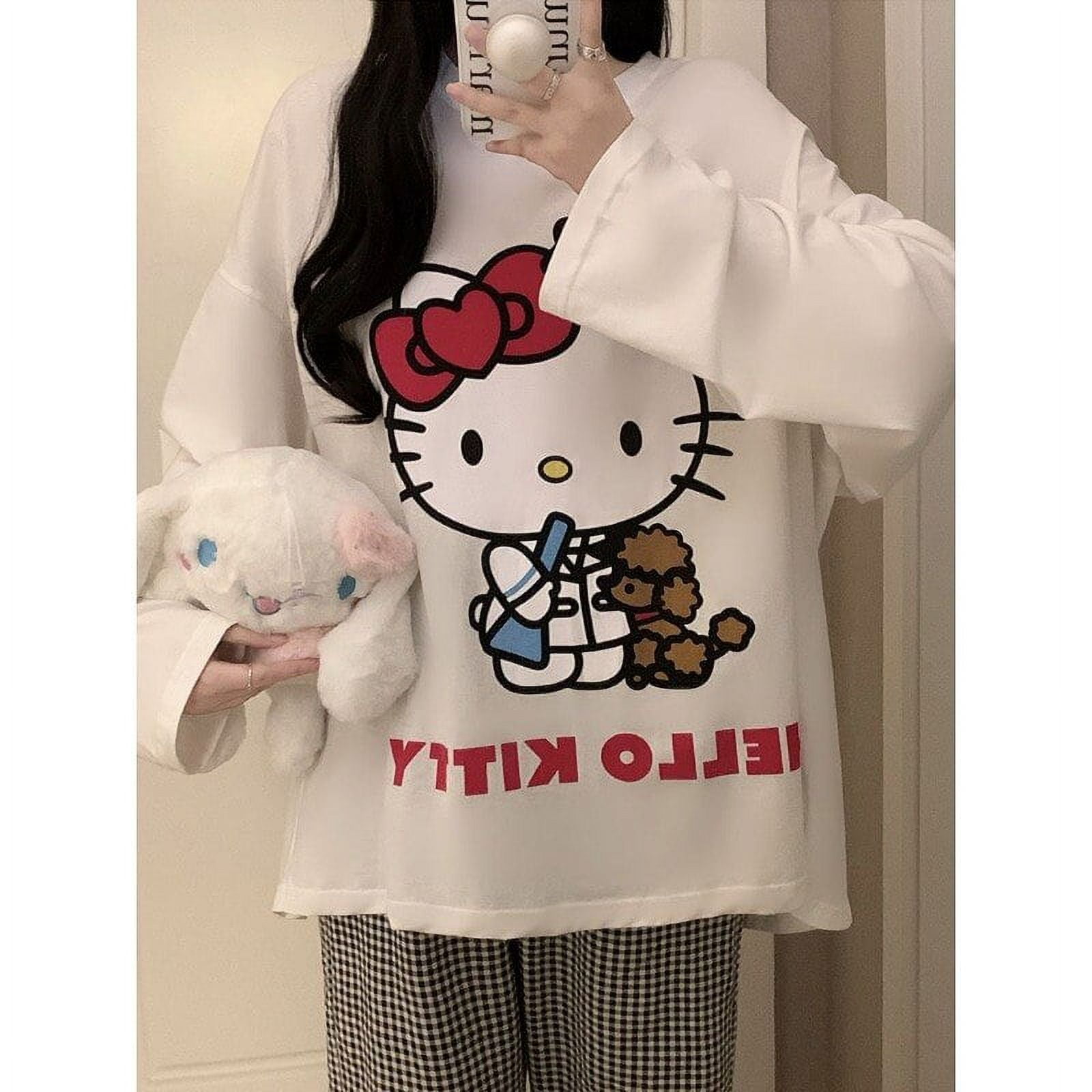Kawaii Sanrio Hello Kitty Pajamas Autumn New Models Long Sleeves ...