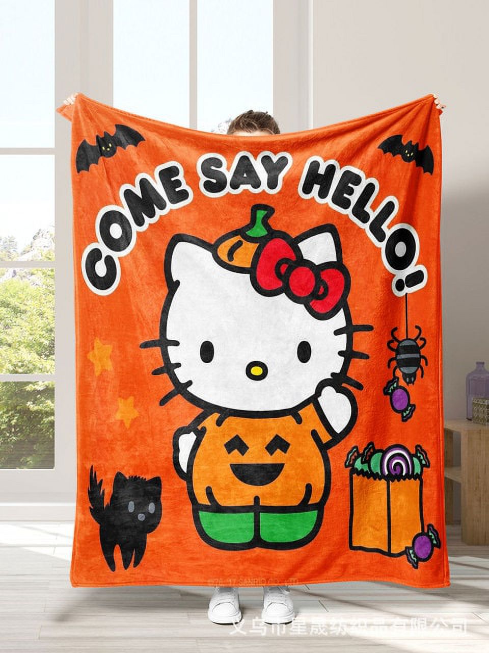 Kawaii Sanrio Hello Kittys Halloween Flannel Blanket My Melody