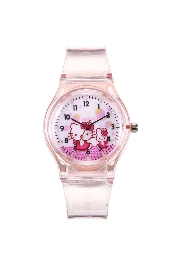 Kawaii Sanrio Hellokitty Pochacco Electronic Watch Cute Cartoon Girly Heart Hight Value Simple Student All Match Transparent