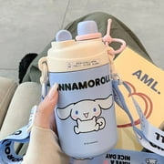 Kawaii Sanrio Insulated Cup 520ML Cartoon My Melody Kuromi Student Double Drinking Coffee Cup Portable Cinnamoroll Water Bottle