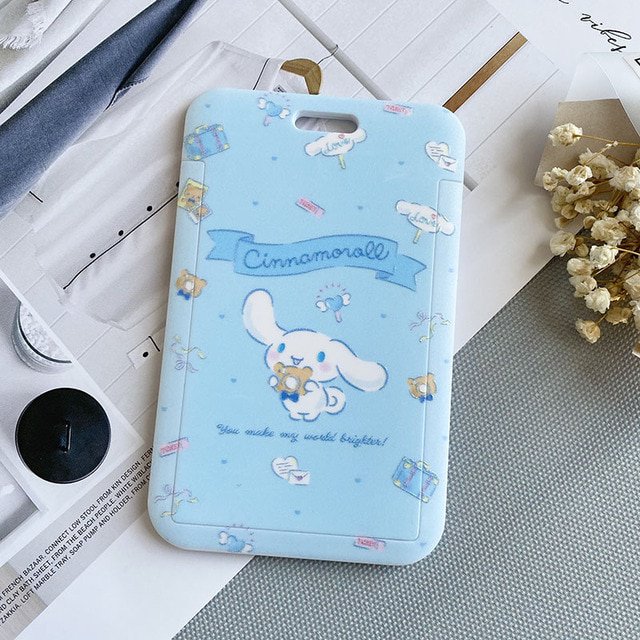 Kawaii Sanrio Keychain Cartoon Cat Sliding Card Holder Student Meal ...