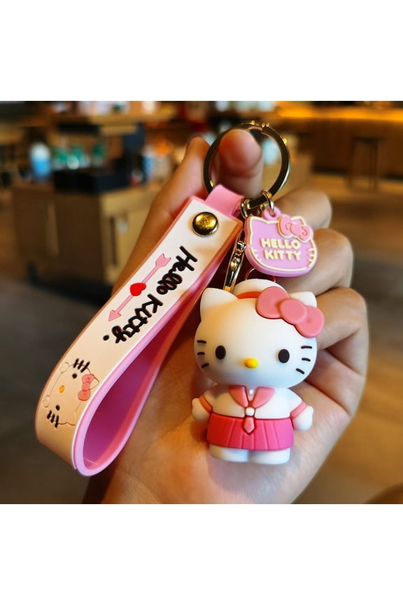 Kawaii Sanrio Keychain Cute Cartoon Hello Kitty Keychains KT Cat Car Key Ring Backpack Pendant Ornaments Jewelry Holiday Gifts