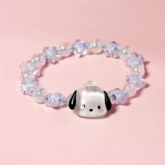 Kawaii Sanrio Kuromi Cinnamoroll MyMelody Bracelet Super Fairy Sweet Couple Crystal Bracelet Beaded Hand Rope Head Rope Girl Toy