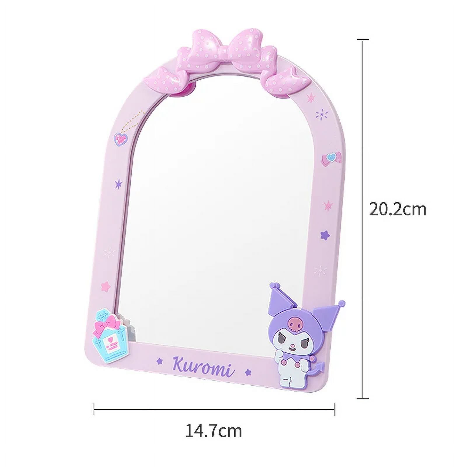 Kawaii Sanrio Kuromi Makeup Mirror My Melody Cinnamoroll Cute Bowknot ...