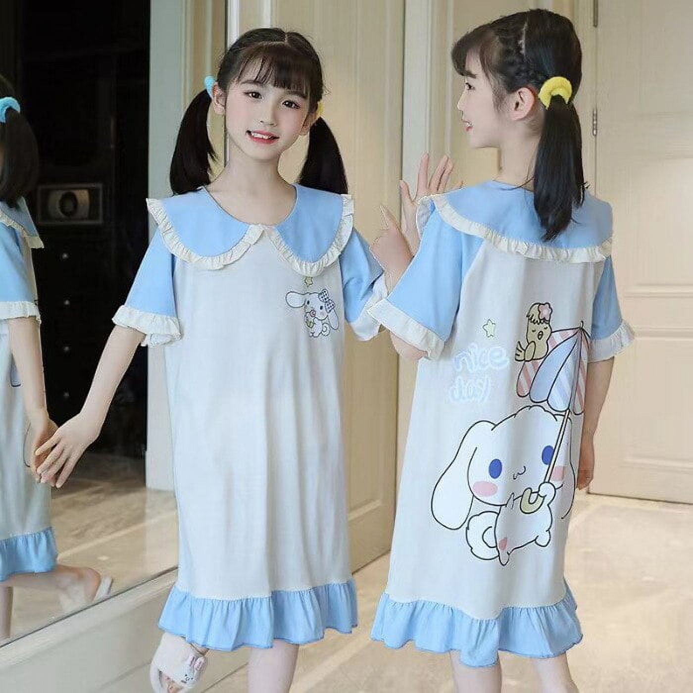 Kawaii Sanrio Kuromi My Melody Children Pajamas Dress Anime Cartoon