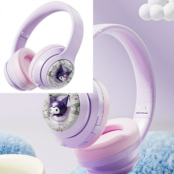 Kawaii Sanrio Kuromi My Melody Cinnamoroll Headset Wireless Bluetooth Headset Cute Holiday Gift E-sports Game Headset