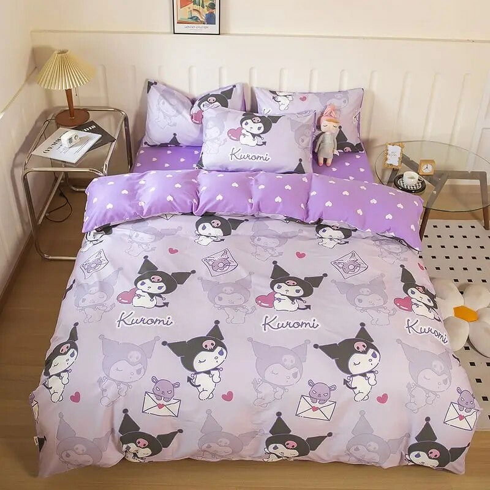 Kawaii Sanrio Kuromi My Melody Cinnamoroll (Sheet + Pillowcase + Quilt ...