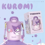 Kawaii Sanrio My Melody Water Cup Kuromi Cinnamoroll Anime Figure Thermos Cup 430ML Box Portable Outdoor sport children's gift