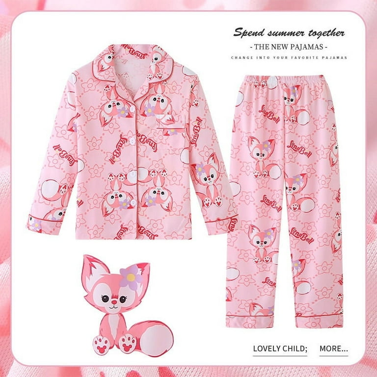 Kawaii Sanrio Pajamas Pants Hello Kitty Kuromi Long Sleeve Roll