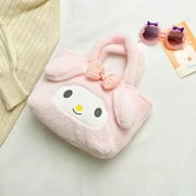 Kawaii Sanrio Plush Bag My Melody Kuromi Cartoon Animal Handbag Cute Cinnamoroll Storage Tote Bags Women Girls Birthday Gifts