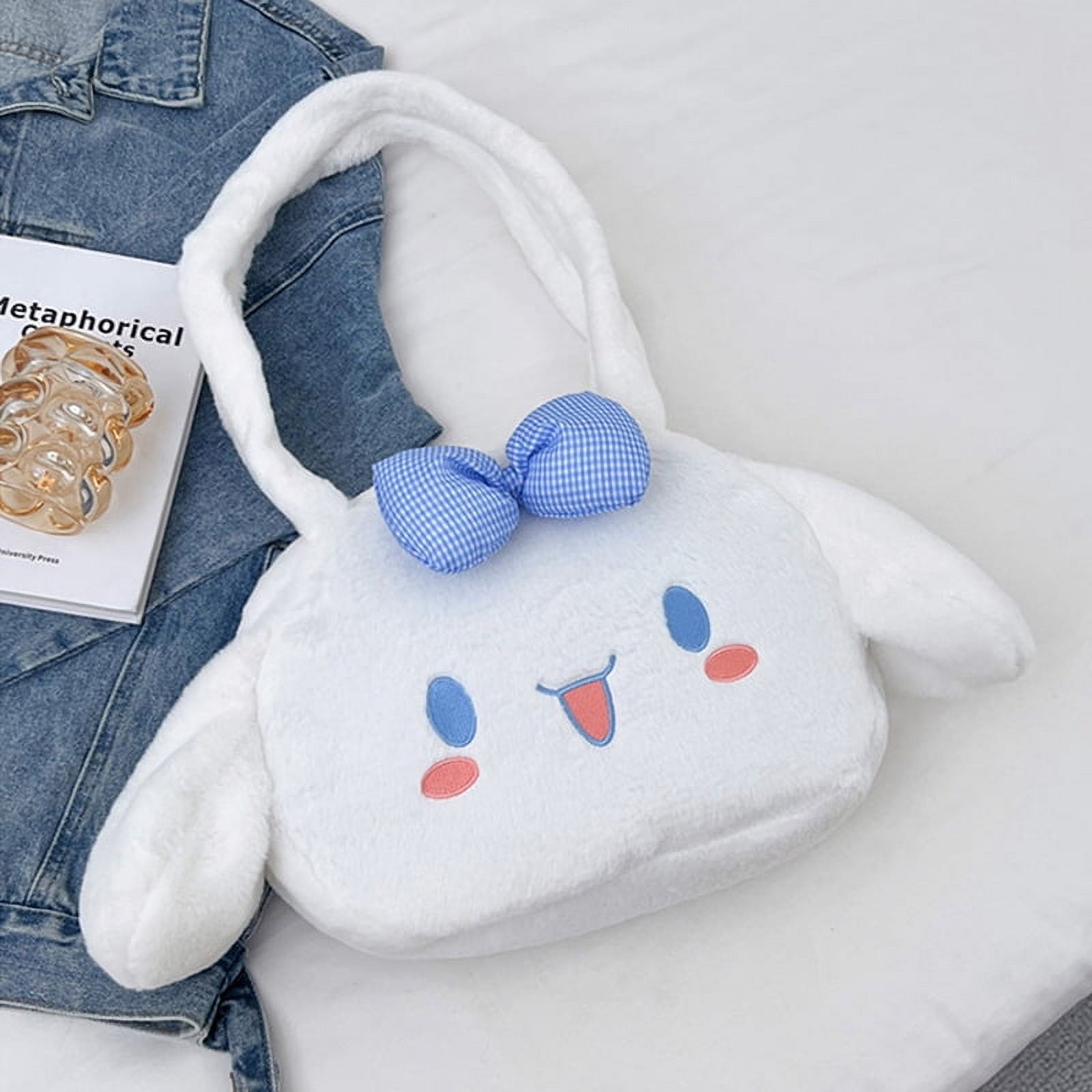 Kawaii Sanrio Plush Shoulder Bags Cute Kuromi My Melody Cinnamoroll ...