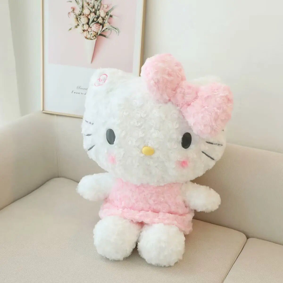 rose toy hello kitty Kawaii Sanrio Plush Toys Anime Pink Rose Hello Kitty Plush Plushies KT  Dolls Hello Kitty Stuffed Animal Toy My Melody Xmas Gift