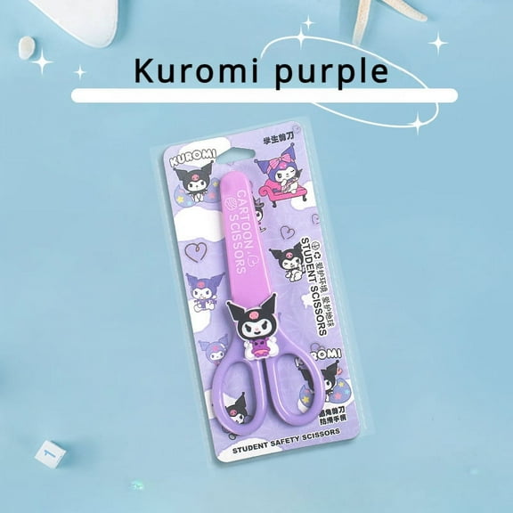 Kawaii Sanrio Safety Scissors with Cover Kuromi Hello Kitty My Melody Scissors Cute DIY Cutting Set Stationery Supplies