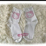 Kawaii Sanrio Series Hello Kitty Jk Style Stockings New Korean Version Cute Cartoon Girls Polyester Mid-Calf Socks Girl Gift