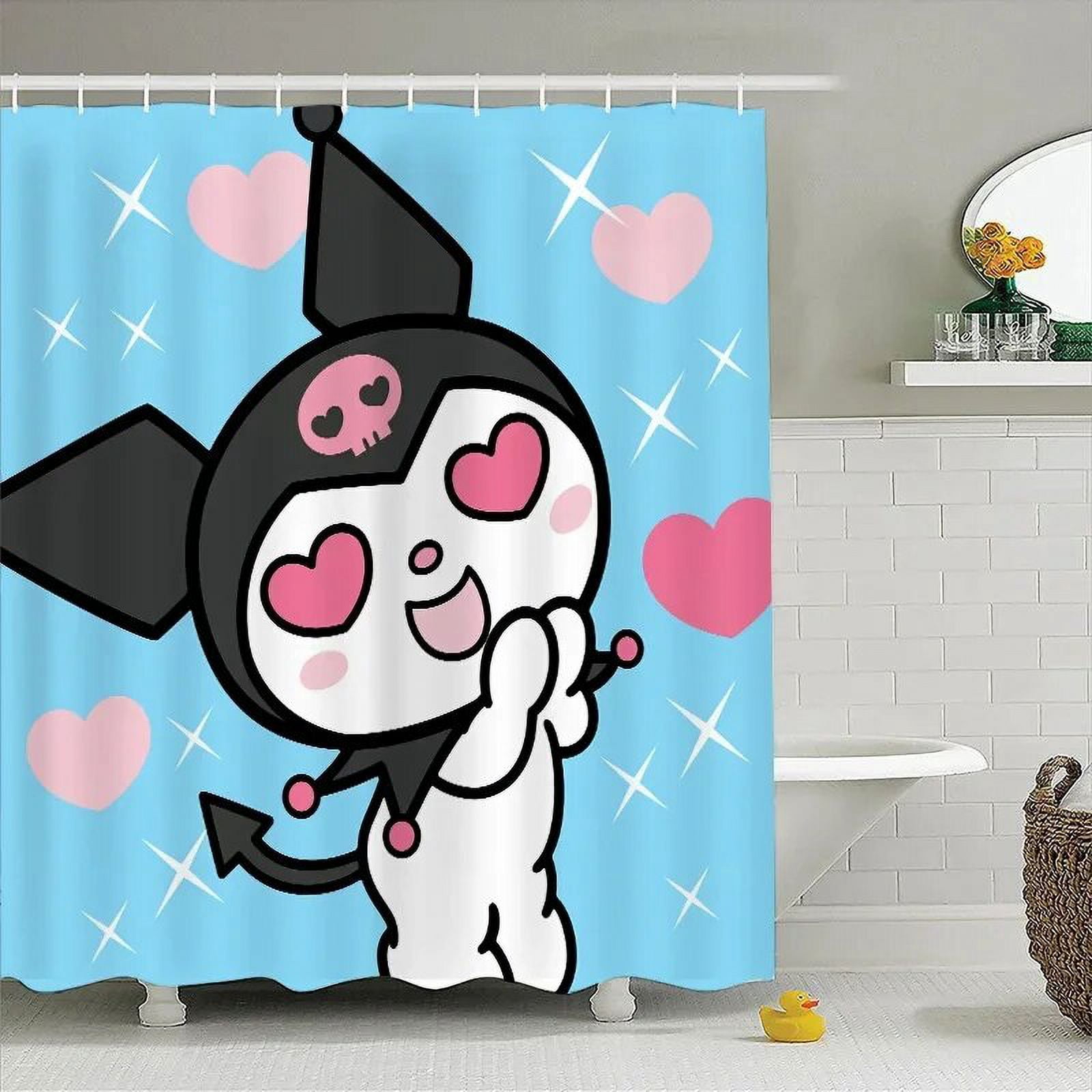 Kawaii Sanrio Shower Curtains Kuromi My Melody Anime Cartoon Bathroom