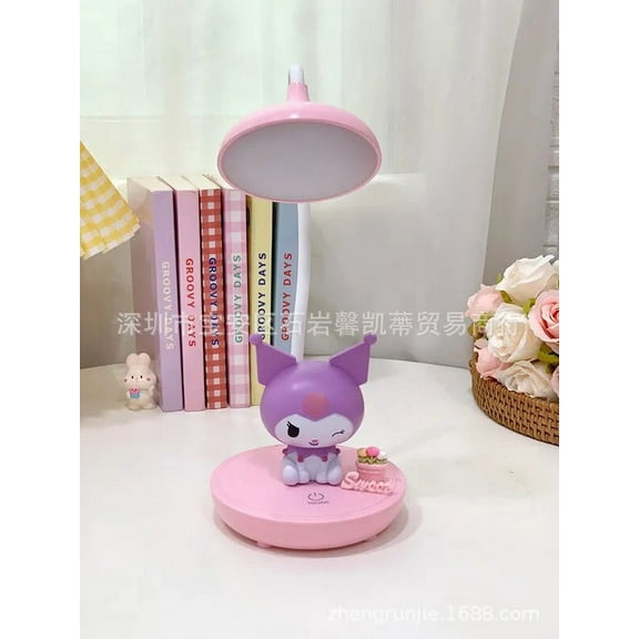 Kawaii Sanrio Student Led Desk Lamp Night Light Kuromi Hello Kitty Eye Protection Light Source Touch Switch Usb Children's Gift