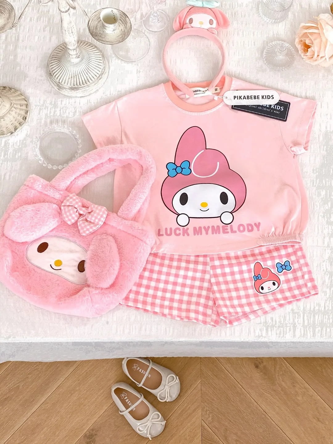 Kawaii Sanrio Summer Kids Suit Kuromi Cinnamoroll Hello Kitty My Melody ...