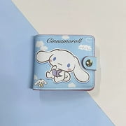 65754SDW Kawaii Sanrio Wallet Hello Kitty Things Kuromi Leather Coin Purse Cinnamoroll Cartoon My Melody Money Bag Women Card Holder Toy