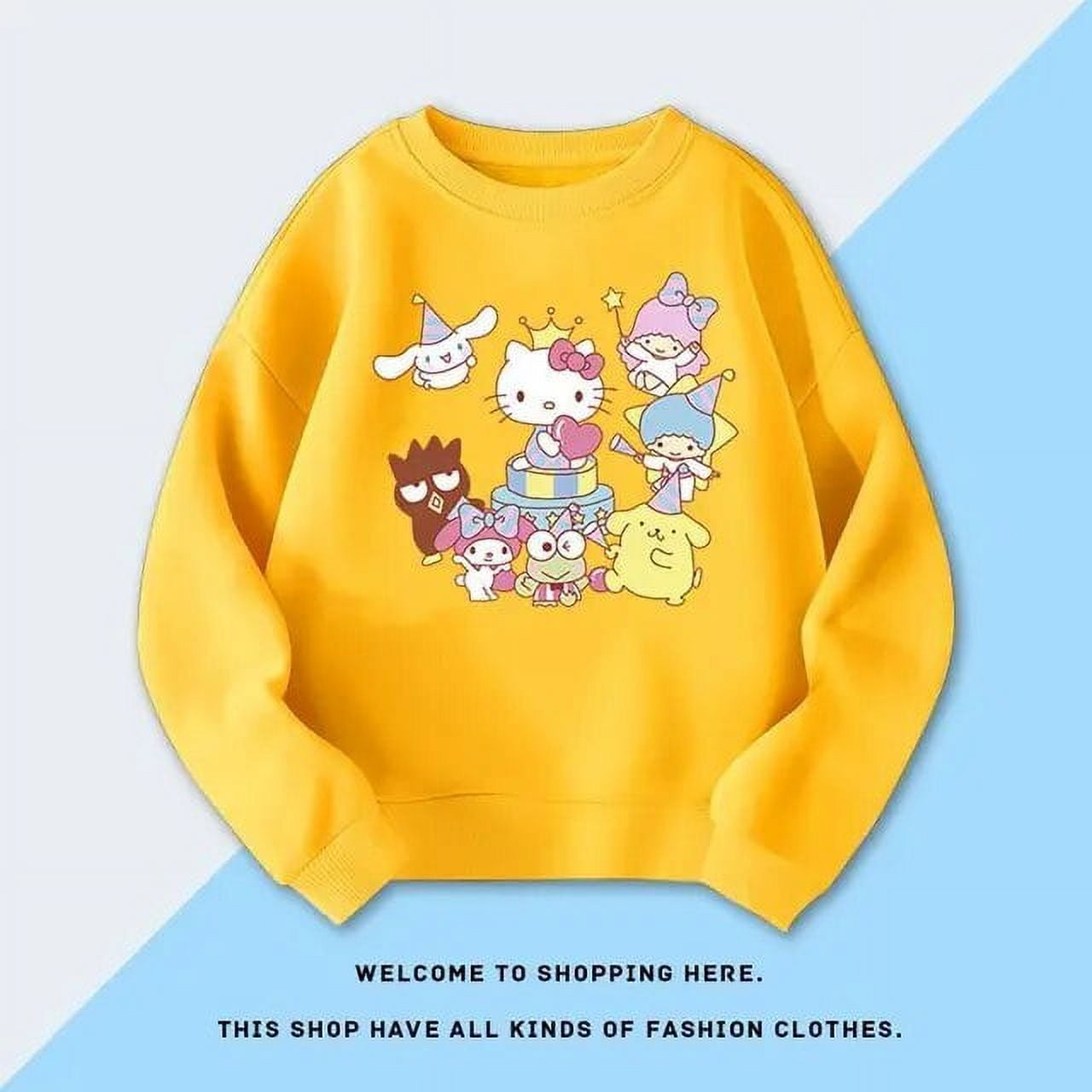 Kawaii Sanrioed Badtz Maru Kitty Keroppi Long Sleeves Cute Cartoon Boy ...